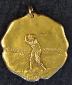 1926 City Public Links (USA) Championship 10kt Gold Medal - embossed on the obverse with a period