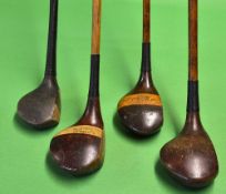 4x various persimmon woods to incl Barclays Special Lady Driver, Winton striped top drop toed