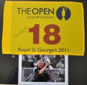 Darren Clarke - 2011 Open Golf Champion - signed display to incl signed Official R & A Open Golf