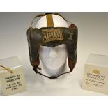 Muhammad Ali - original Everlast USED vintage leather signed head guard -