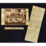 1880 Rare Original Australia Cricket Team Photograph with the original newspaper match report