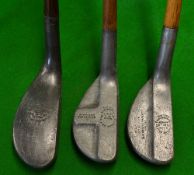 3x good Standard Golf Co alloy mallet head putters to include a fine "Mills Y" model all original