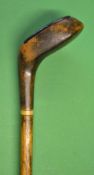 Interesting Sunday golf walking stick fitted with large oval socket neck spoon handle. Fibre sole