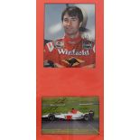 Formula One Motor Racing - 2x signed Formula 1 racing colour press photographs to incl Heinz