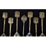 Collection of tennis silver plated teaspoons to incl set of 6 EPNS teaspoons with lady tennis
