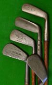 Half set of 4 golfing irons and a putter (5) To Include Standard Golf Co mid iron, Gourlay jigger,