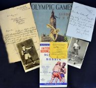 Collection of 1930s boxing signed photographs, letters and ephemera -  to incl Benny Lynch World