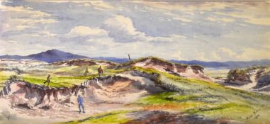 Parker, Maude THE MACHRIHANISH GOLF CLUB - watercolour on paper signed and dated 1902 - A view