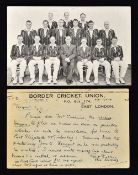 1952 South African cricket tour to Australia team postcard - c/w full fixture list on the reverse