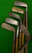 6x assorted putters to include a Dunlop Shoore Flite brass blade, Gem stamped Crichton Carnoustie,