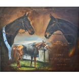 1970 The National Hunt Season original oil painting by Carolyn Alexander - oil on canvas featuring a