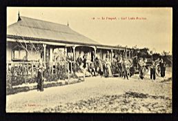 Fine and early Le Touquet France golfing postcard - titled 10. Le Touquet - Golf Links Pavilion with