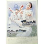 Allan Donald (South Africa & Warwickshire) signed ltd ed coloured cricket print - titled "Allan