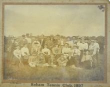 1897 Soham Lawn Tennis Club Cambridge photograph - on photographers mount by L.W. Wallis Eley &