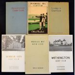 6x North East England golf club handbooks from the 1927 onwards by Robert HK Browning, Major SV