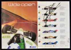 2002 US Fedex Cart Championship Series signed guide - signed by 4x drivers to their their team/car