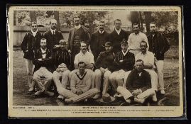 1907 South African cricket team postcard - complete with team legend above and below by Philco