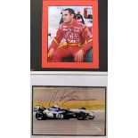Formula One Motor Racing - 2x signed Formula 1 racing colour press photographs of Juan Pablo Montoya