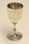 1918 Walker & Hall silver plated Cricket Ball Throwing Cup - won by Herbert Sutcliffe engraved "10th