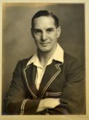 Herbert Sutcliffe England cricketer c1920/30s - original half-length portrait photograph of