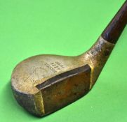 Scarce Braddell Patent 4225 alloy metal wood driver - with full leather face insert and metal sole
