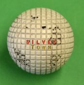Fine Silver Town line pattern gutty golf ball with 95% original paint cover and still showing the