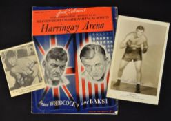 1947 World Heavyweight Boxing Programme and Autographs - for the Final Eliminator Bruce Woodcock (