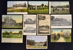 10x early American Golf Club postcards from 1905 to 1945 to incl The Golf Clubhouse - Shinnecock