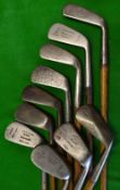 10x assortment of Scottish club makers irons from a cleek to mashie niblick - makers incl 3x Forgan,