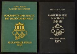 2x 1936 Official Olympic Games report books for the Summer and Winter Games, both in the original