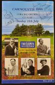 1999 Open Golf Championship signed final day order of play - signed by the winner Paul Lawrie and