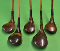 4x good playable socket head woods to incl J Cochranes's Exhibition Model large head spoon with