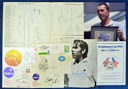 Large collection of tennis grand slam  players autographs  - to include signed photographs of