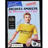 Scarce Jacques Anquetil 5x Tour de France Cycling Champion signed sporting magazine - titled Sport