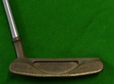 Ping "Karsten-2" manganese bronze putter - with white infill top aiming line and Ping grip