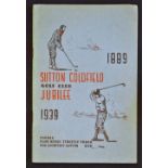 Scarce 1939 Sutton Coldfield Golf Club Jubilee golf club handbook - complete with the original