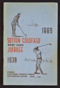 Scarce 1939 Sutton Coldfield Golf Club Jubilee golf club handbook - complete with the original