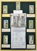 1956 Jim Lakers England vs Australia "Lakers match" signed cricket display - commemorating Laker