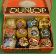 12x early paper wrapped golf balls to incl 2x North British Recess "18" dimple pattern,2x Dunlop
