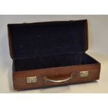 Leather Tennis clothes case - a good block leather case with the initials HWH embossed to the lid