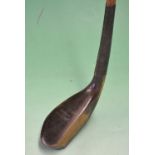 Army and Navy London longnose deep face dark stained beech wood putter c1885/90 - c/w a very good