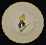 Scarce Susie Cooper Crown Works Burslem decorated side plate c1930/40s with a wittily golfing figure