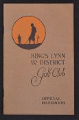 Kings Lynn & District Golf Club official handbook c1927 (unlisted) - with the original pictorial