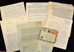 Collection of cricket correspondence between Herbert Sutcliffe, Gopala Ratman, Nilambar Mukherjee