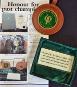 Rare Freedom of St Andrews Links handmade embossed leather bag tag - presented to Tom Lehman on