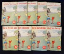 9x County Golf Club hand book guides by Robert HK Browning - all with coloured pictorial wrappers to