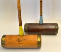 Croquet: 2x early Slazengers Ltd “The Corbally" croquet mallets one in boxwood and stamped