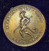 Rare 1897 Neasden Golf Club Bogey Competition silver presentation button - hallmarked Birmingham