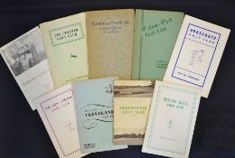 9x North England golf club handbooks from 1931 onwards to incl Buxton and High Peak Golf Club 1931