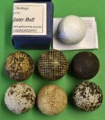 Interesting collection of mostly guttie golf balls (7) - includes an authentic "Challenger Guttie